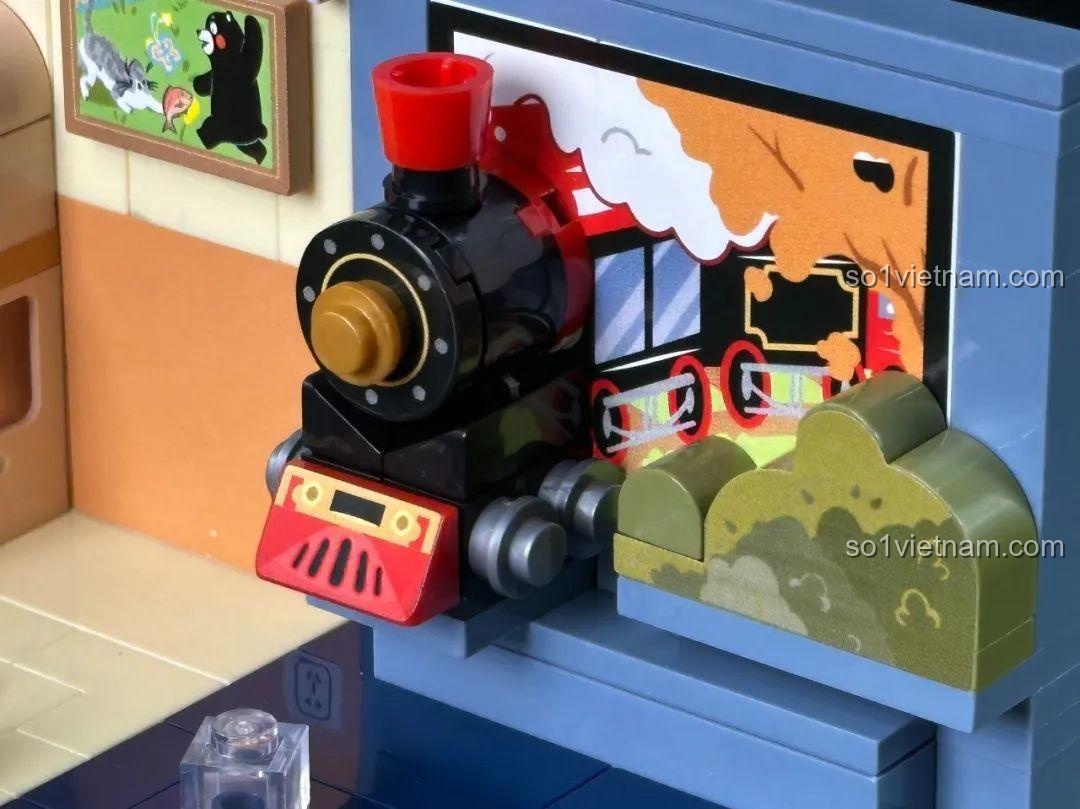 Mô hình bánh mì kẹp thịt trong Gấu Kumamon 0038, phụ kiện đáng yêu cho cảnh sinh hoạt.