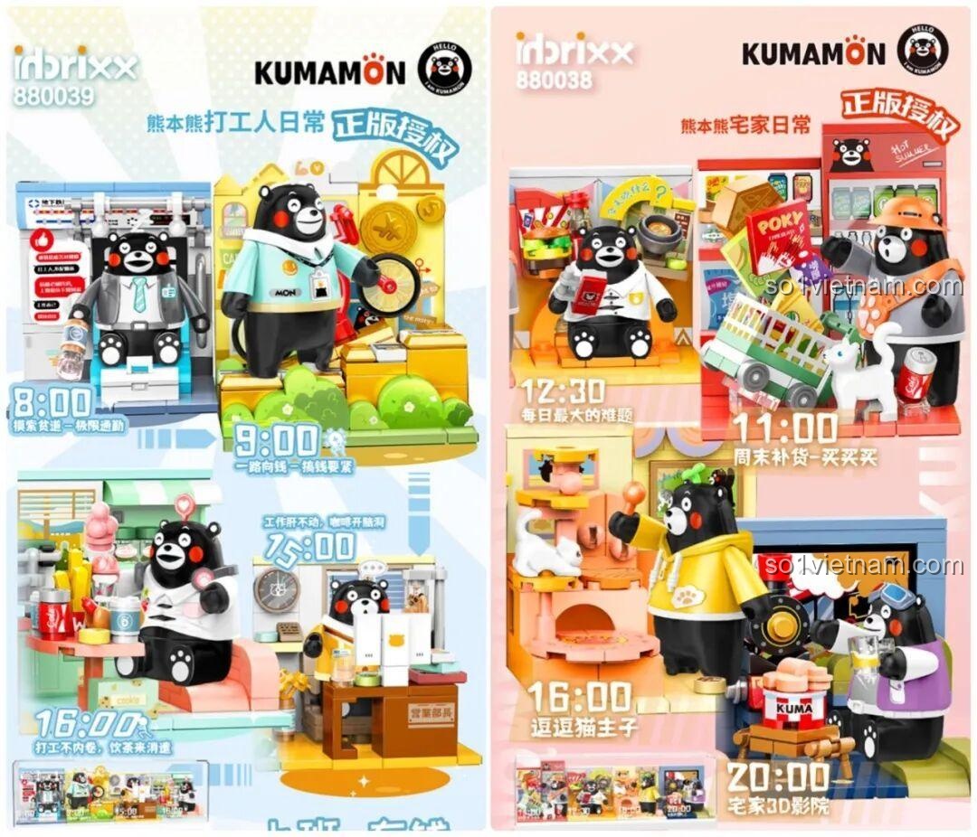 Linh kiện Mô hình Kumamon 880038 388 mảnh, chất liệu nhựa an toàn, dễ lắp ráp.