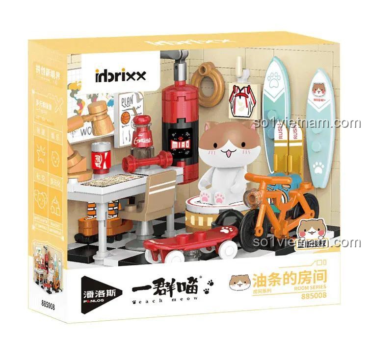 Hộp sản phẩm bộ lắp ghép inbrixx 885008 Nếu Lịch Sử Là Một Đàn Mèo: Phòng Của Youtiao - Mô hình chi tiết cao, Căn phòng ấm áp, 238 mảnh, Độ tuổi 6+