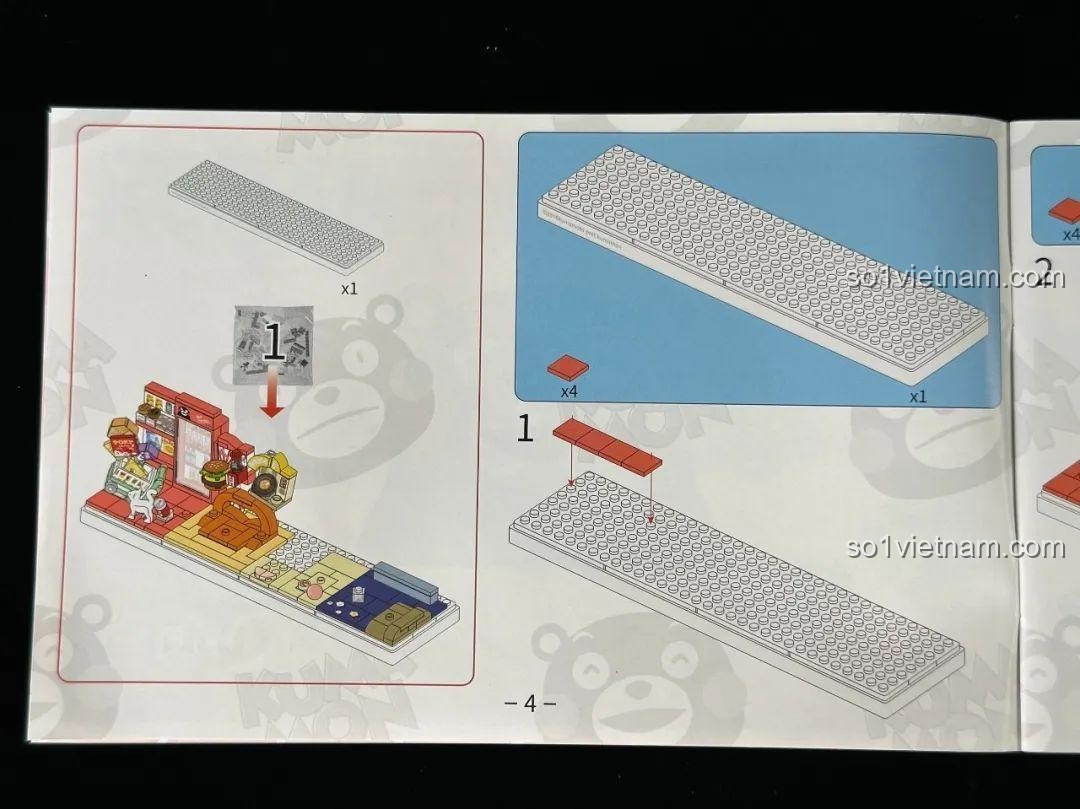 Hướng dẫn lắp đặt hộp mica trong suốt cho mô hình inbrixx Kumamon 880038.