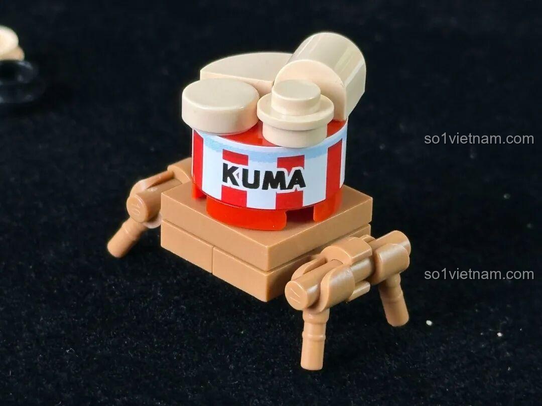 Chi tiết mô hình tàu hỏa và cảnh quan trong bộ inbrixx Kumamon 880038.