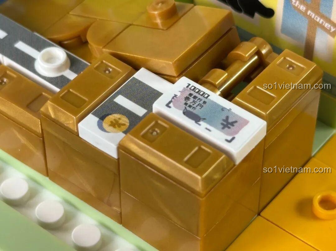 Chi tiết các mảnh ghép hình tiền tệ trong bộ inbrixx Kumamon 880039.