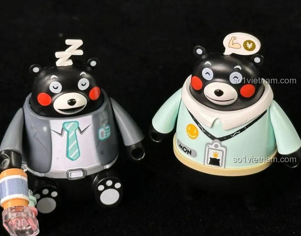 Hai minifigures Kumamon công sở và thư giãn đã được lắp ráp từ bộ 880039.