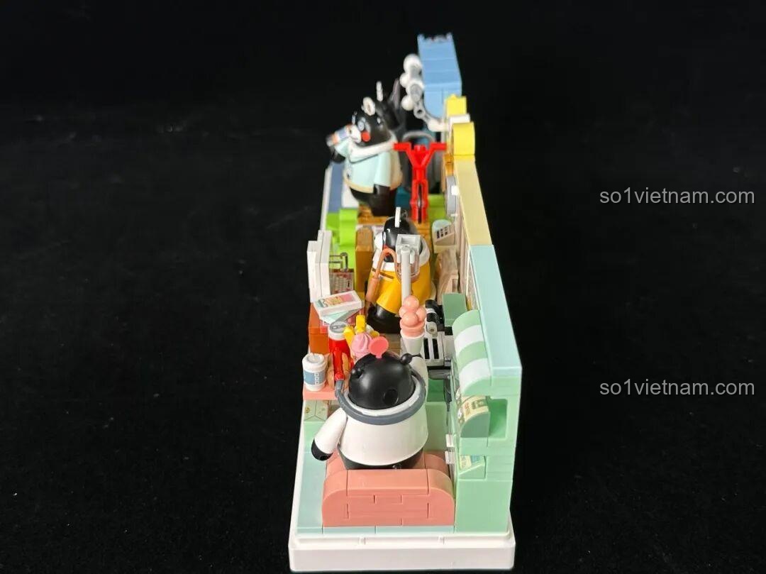 Mặt sau của mô hình inbrixx Kumamon 880039 Đánh Công Việc Hàng Ngày đã hoàn thành.