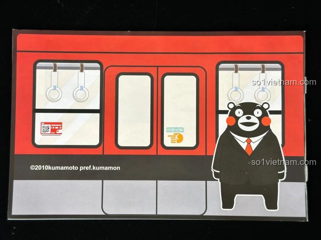 Tấm nền trang trí hình tàu điện ngầm và Kumamon cho bộ inbrixx Kumamon 880039.