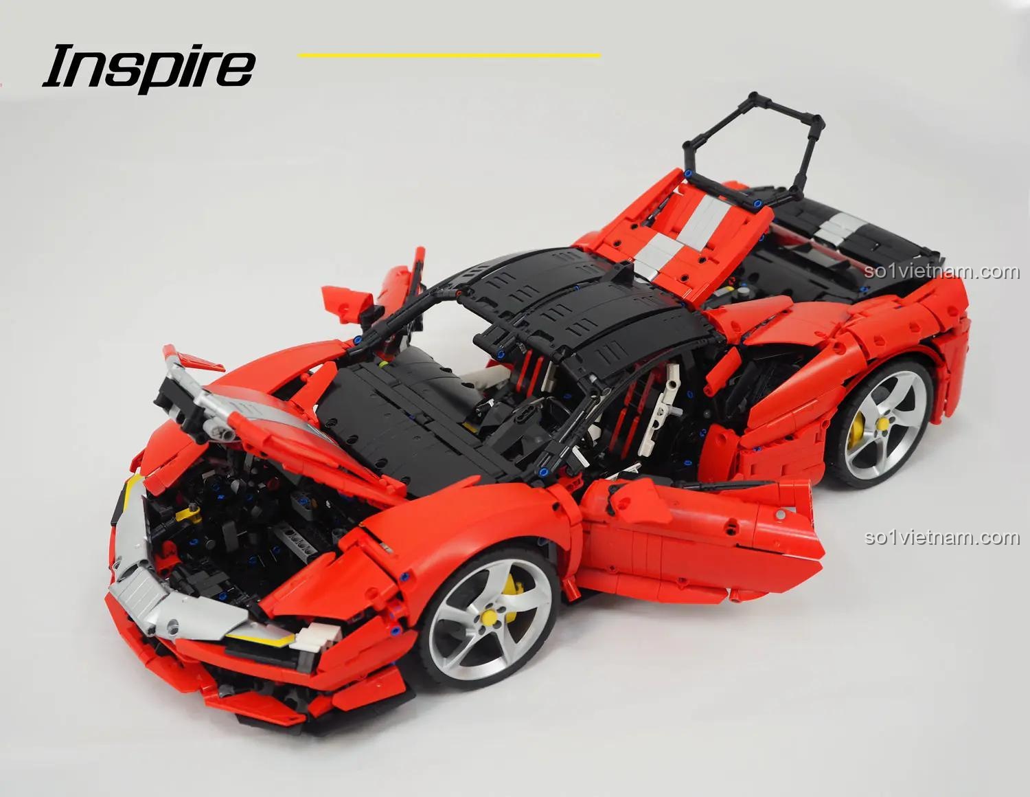 Đồ chơi mô hình Inspire R60001 Siêu xe Ferrari SF90 Stradale với các cửa mở, chi tiết động cơ, cho bé trai 8 tuổi, giá tiết kiệm.