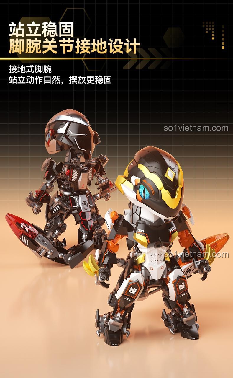 Chi tiết khớp tay Rồng Thần Giáp Xà JAKi BK001, đồ chơi mô hình robot cho bé 8 tuổi