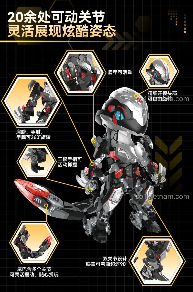 Chi tiết ngón tay Rồng Thần Giáp Xà JAKi BK001, đồ chơi lắp ráp cho bé 8 tuổi