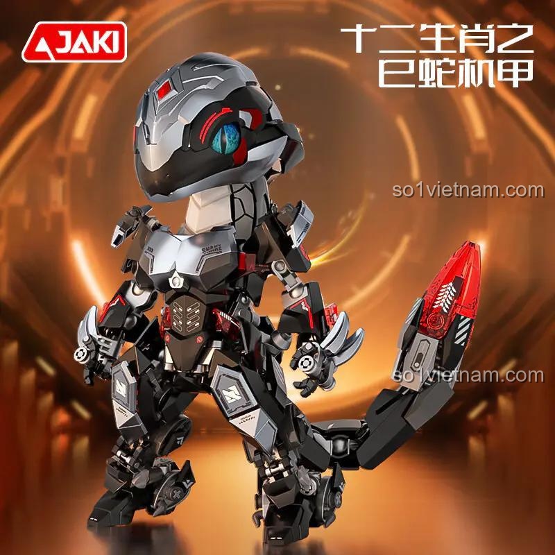 Hộp đựng bộ lắp ghép Rồng Thần Giáp Xà JAKi BK001, đồ chơi mô hình robot cho bé 8 tuổi