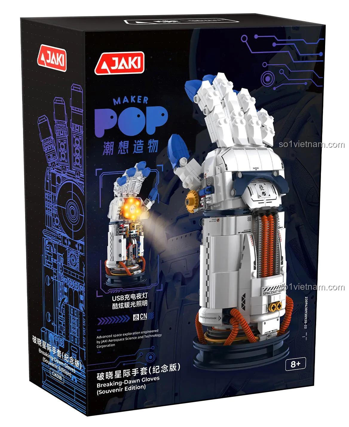 Hộp đồ chơi JAKI CK018 Mô Hình Găng Tay Vũ Trụ, có đèn LED, phiên bản kỷ niệm, dành cho bé trai 8 tuổi, giá tiết kiệm.