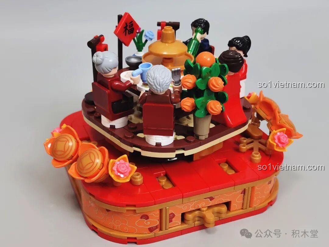 Cơ chế bánh răng ở đế bộ Đèn Lồng Như Ý Xuân Đăng JAKI