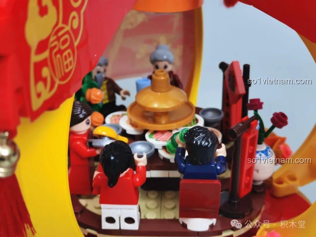 Chi tiết các mảnh ghép màu vàng trên bộ Đèn Lồng Như Ý Xuân Đăng JAKI