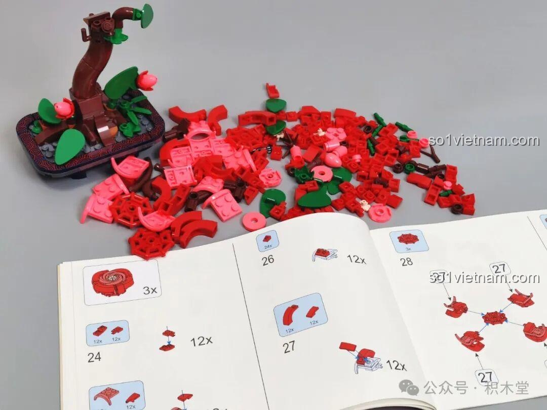 Bộ Lắp Ghép Hoa Thủy Tiên JAKI DK002 - Các hộp sản phẩm với màn hình trang trí