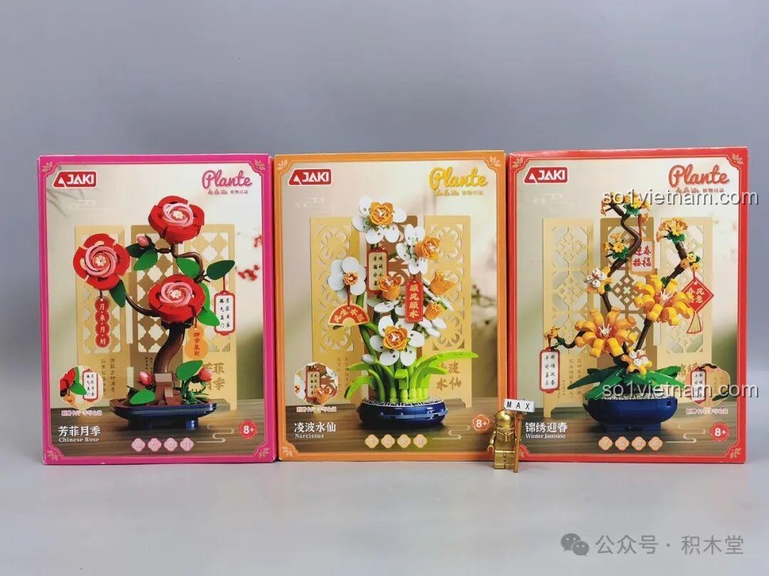Bộ Lắp Ghép Hoa Thủy Tiên JAKI DK002 - Các hộp sản phẩm