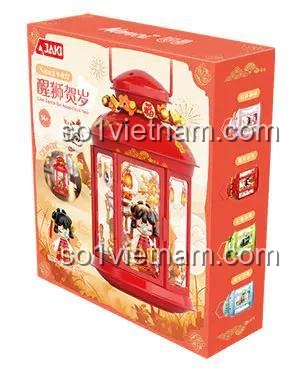 Hộp sản phẩm Đèn Lồng Nanci "Chúc Mừng Năm Mới" - Đèn lồng trang trí độc đáo, mô phỏng múa lân, không khí Tết, JAKI HK117, bộ đồ chơi, đồ chơi mô hình, 14 tuổi, con gái