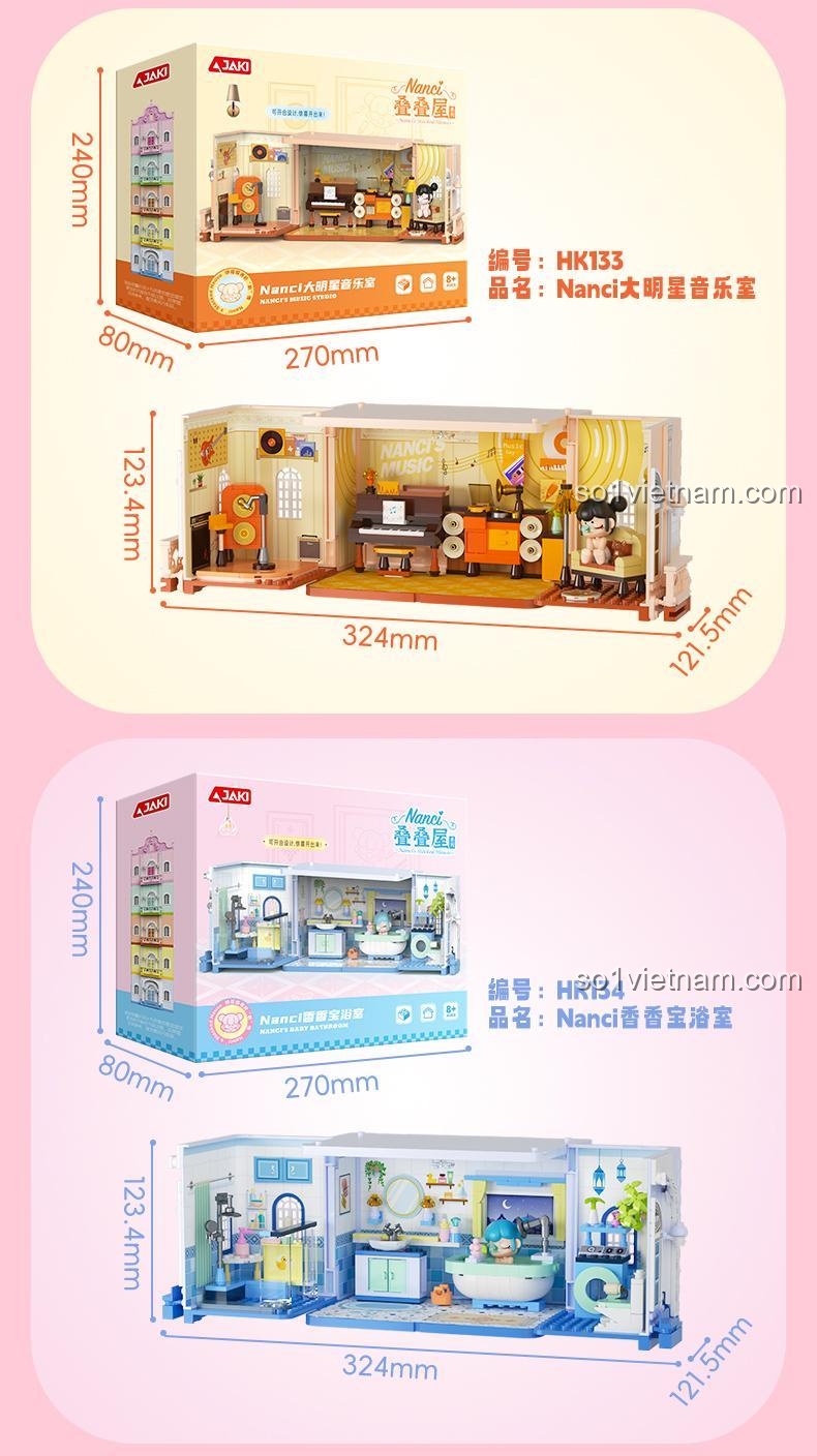 Minifigure trong bộ lắp ghép Nanci Tiểu Công Chúa Phòng Ngủ JAKI HK132, đồ chơi xếp hình cho bé gái 8 tuổi