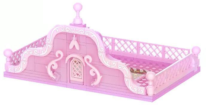 Mô hình Nanci Ngôi Nhà Xếp Chồng Sân Thượng Bầu Trời màu hồng pastel, đồ chơi lắp ráp JAKI HK136 cho bé gái 8 tuổi, thiết kế tinh xảo