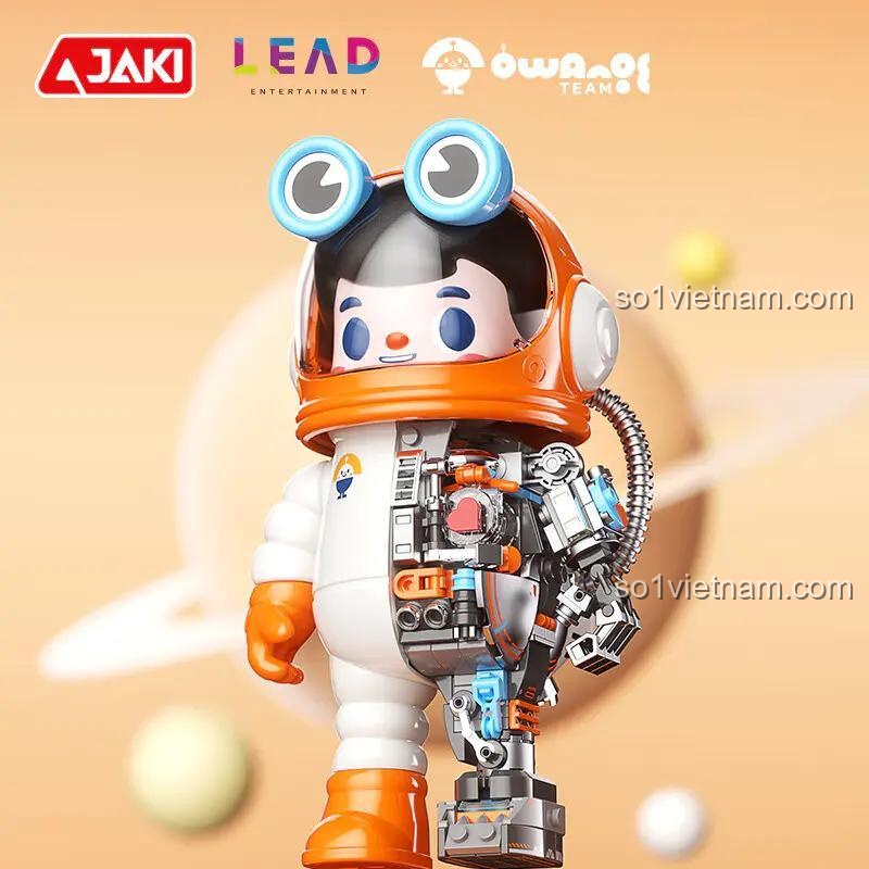 Mô hình phi hành gia Space Owangeboy NO.07 JAKI HK301, đồ chơi lắp ghép cho bé 8 tuổi, thể hiện chi tiết cơ khí và trang phục