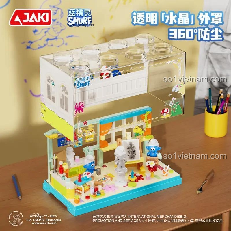 Chi tiết mô hình Bộ Lắp Ghép Smurf - Xưởng Vẽ Kỳ Diệu JAKI HK320