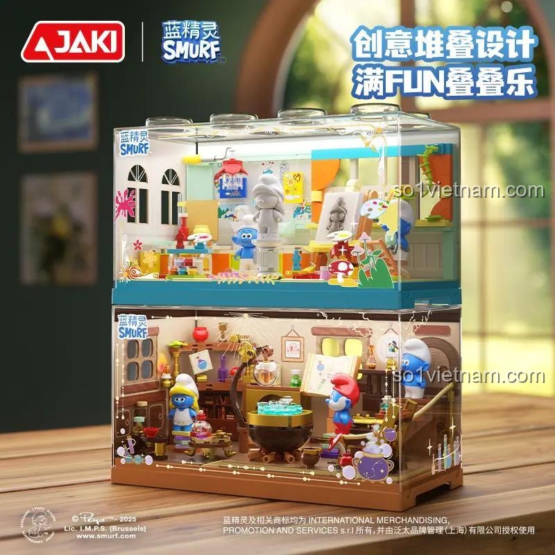 Chi tiết mô hình Bộ Lắp Ghép Smurf - Xưởng Vẽ Kỳ Diệu JAKI HK320