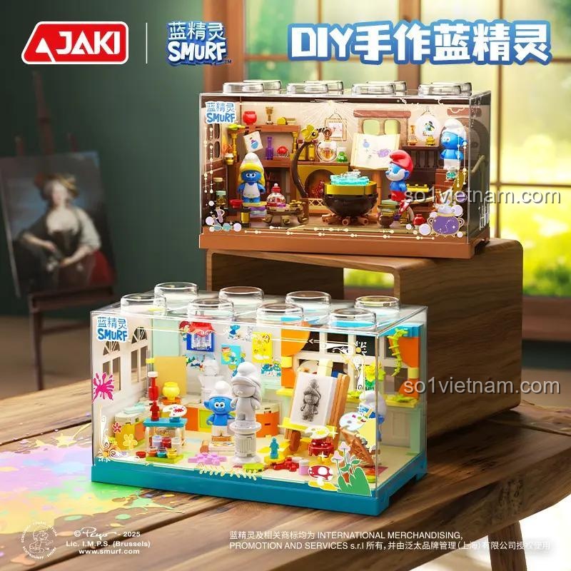 Chi tiết mô hình Bộ Lắp Ghép Smurf - Xưởng Vẽ Kỳ Diệu JAKI HK320