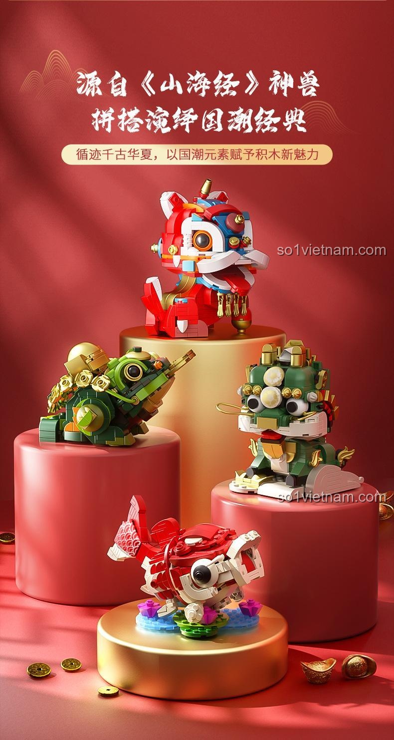 Nguồn gốc bộ đồ chơi mô hình JAKI JK2022 từ thần thú Sơn Hải Kinh, diễn giải kinh điển quốc triều.