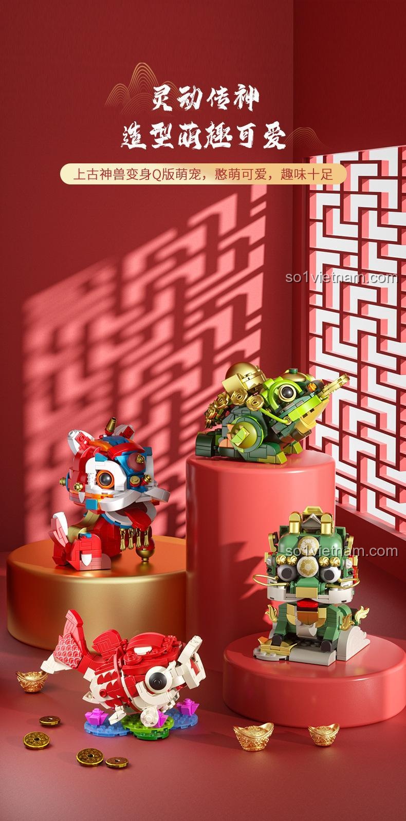 Thiết kế Q-style dễ thương, đáng yêu của bộ Tứ Đại Thần Thú May Mắn JAKI JK2022.