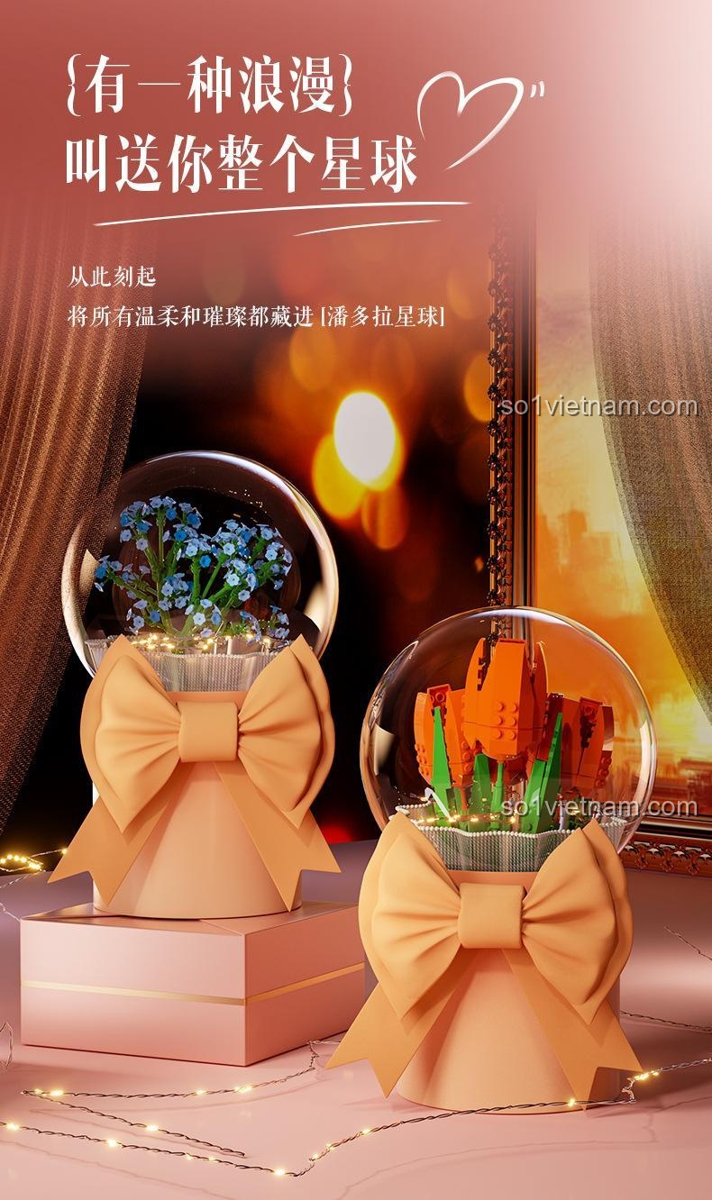 Hộp quà hoa JAKI JK20231 Bó hoa bong bóng, lãng mạn tặng cả hành tinh, cho con gái 14 tuổi, giá tốt