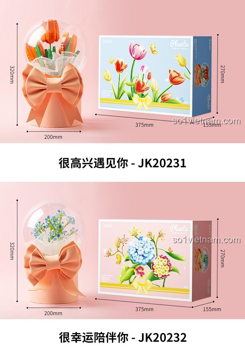 Bó hoa bong bóng JK20231 có đèn LED, hộp quà hoa Tulip cam, rất may mắn được ở bên bạn, cho con gái 14 tuổi