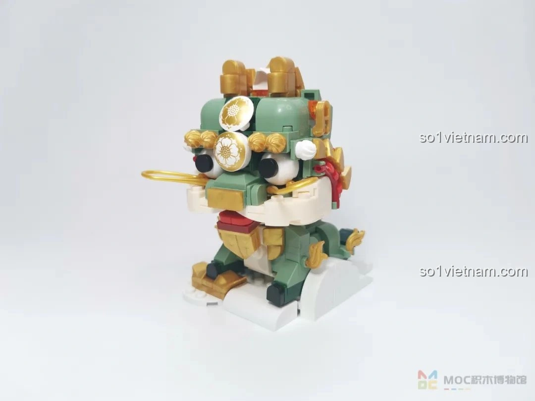 Mô hình JAKI JK20236 Kỳ Lân Chiêu Tài đã hoàn thiện, nhìn nghiêng với tư thế ngồi vững chãi và các chi tiết tinh xảo.