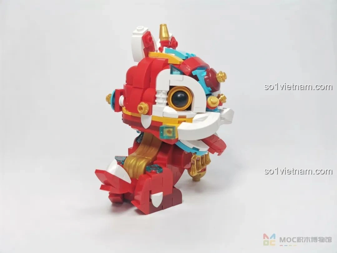 Mô hình JAKI JK20236 Sư Tử Thức Tỉnh Ban Phúc đã hoàn thiện, một góc nghiêng khác làm nổi bật các chi tiết bên hông.