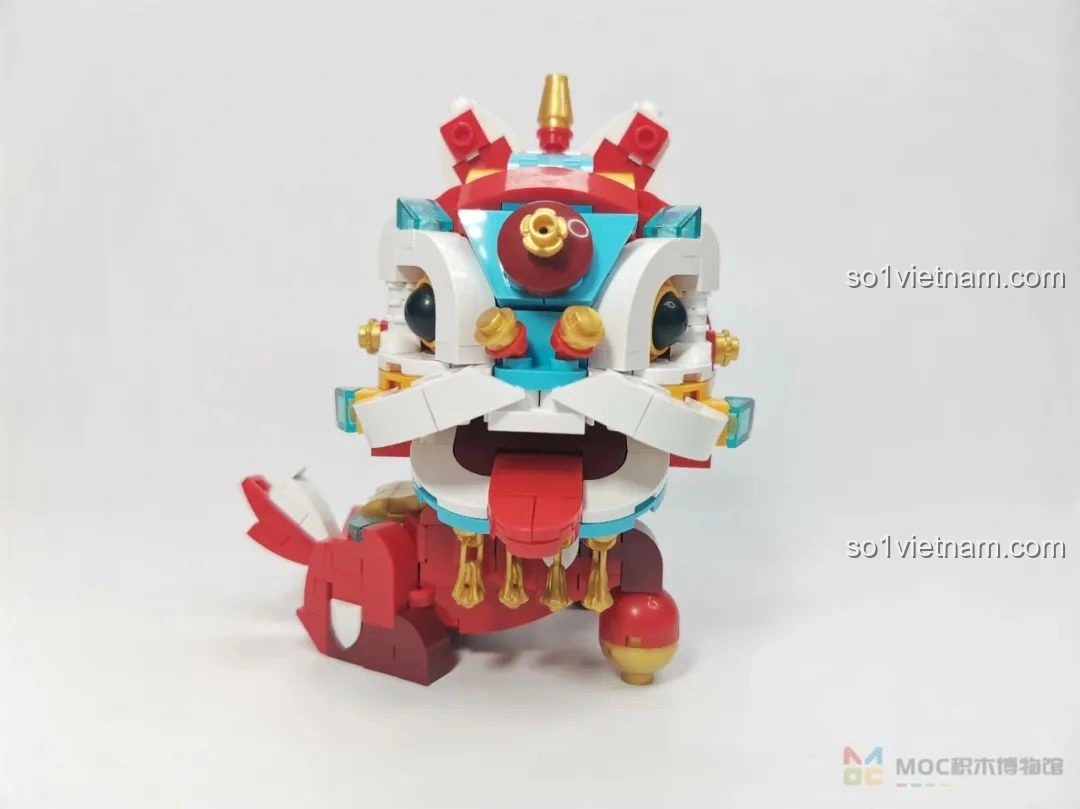 Mô hình JAKI JK20236 Sư Tử Thức Tỉnh Ban Phúc đã hoàn thiện, nhìn trực diện với đôi mắt to tròn và chi tiết tinh xảo.