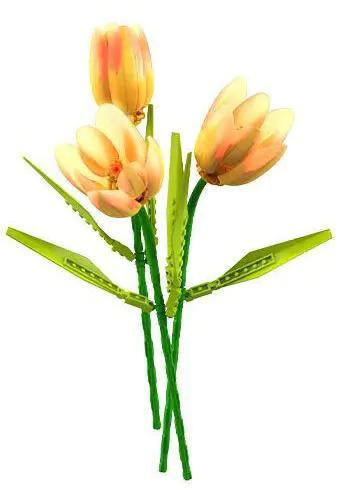Bộ lắp ghép mô hình hoa tulip "Tinh Linh" JAKI JK29316 màu hồng, có thể điều chỉnh góc độ và độ dài cành hoa, chất liệu ABS nhựa cao cấp, phù hợp cho bé gái 14 tuổi, giá tốt