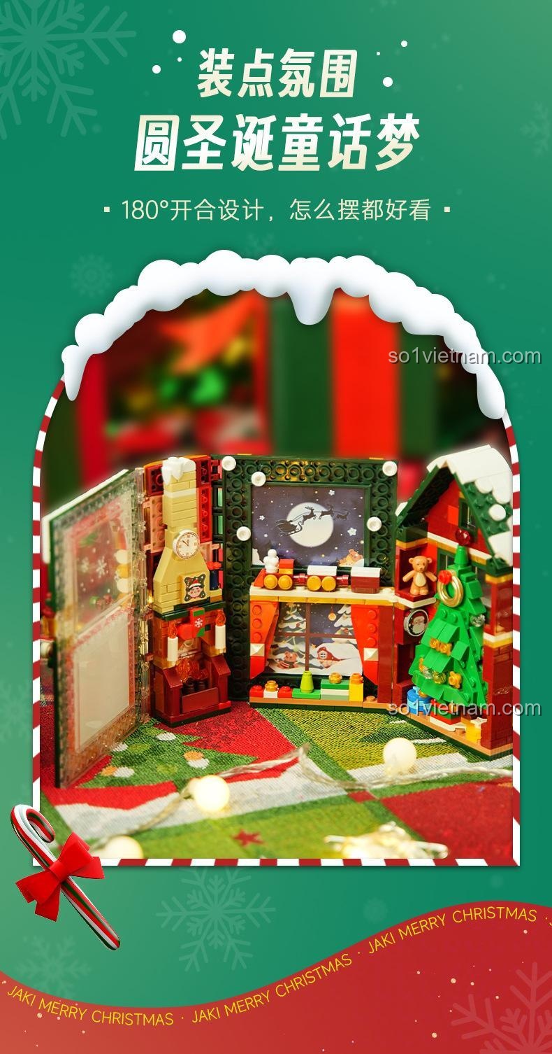 Đồ chơi trang trí Noel 5155 với thiết kế mở 180 độ, dễ dàng trưng bày ở mọi góc độ.