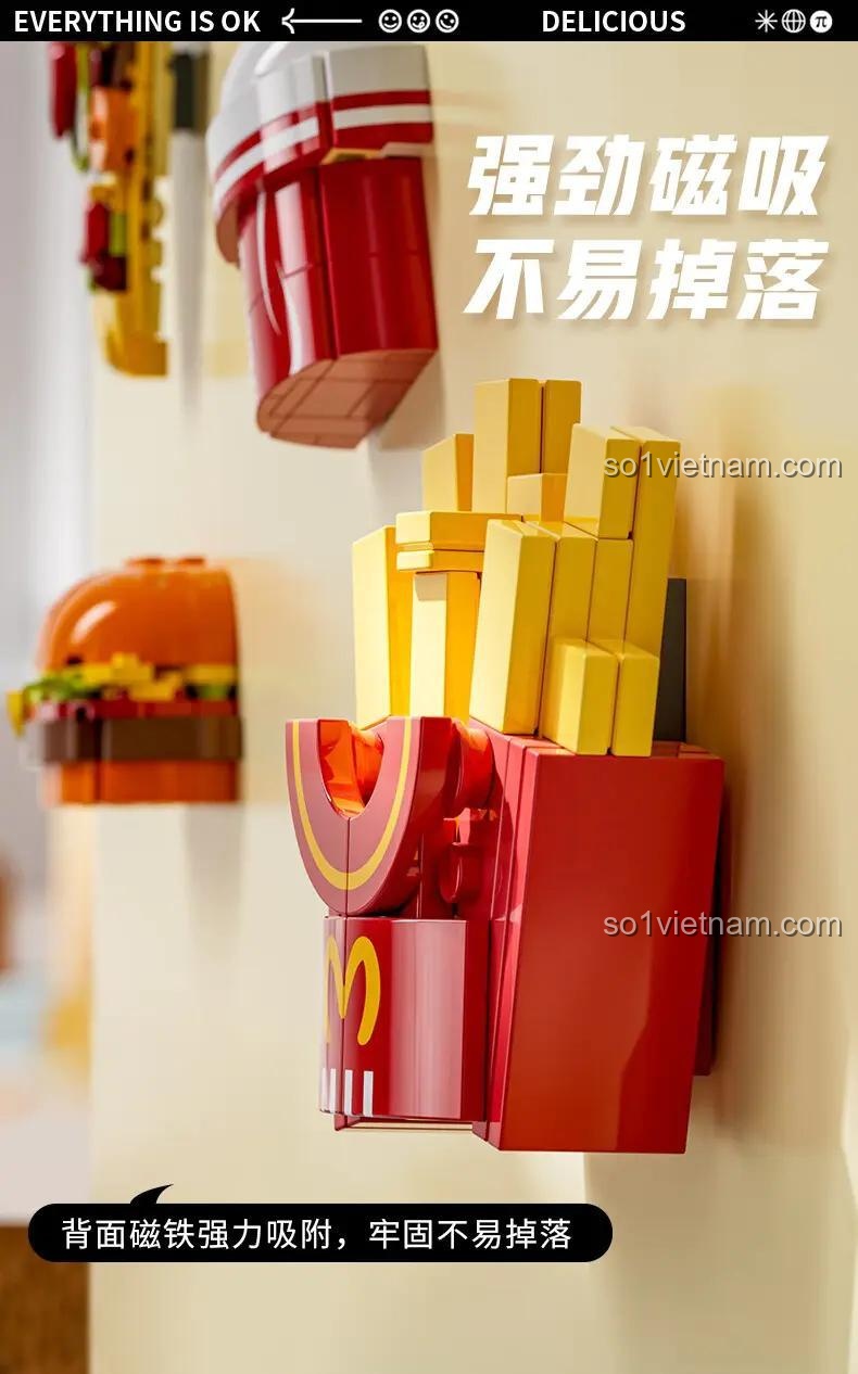 Mô hình khoai tây chiên nam châm JAKI JK5656 gắn tủ lạnh, đồ chơi nam châm mạnh mẽ, bền đẹp cho bé 8 tuổi.