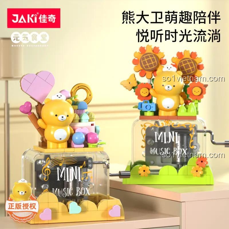 Hai mô hình Hộp nhạc gấu David tiệc ngọt ngào JAKI JK6201