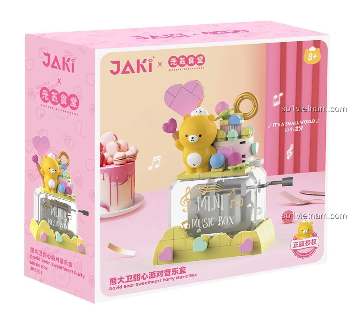 Hộp sản phẩm Hộp nhạc gấu David tiệc ngọt ngào JAKI JK6201