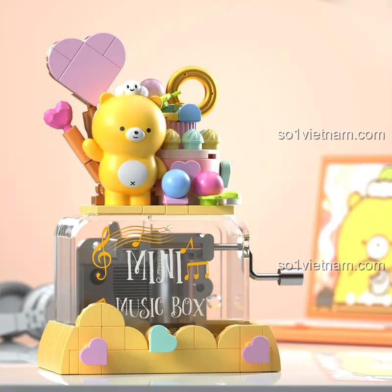 Chi tiết mô hình Hộp nhạc gấu David tiệc ngọt ngào JAKI JK6201