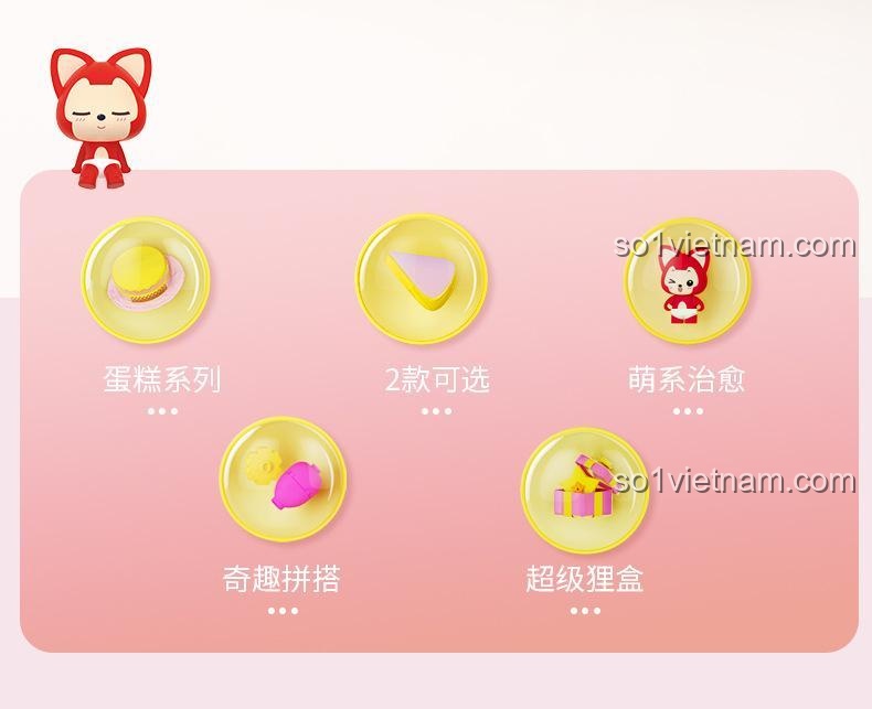 Ảnh quảng cáo bộ lắp ghép Bánh Cupcake Dâu Tây Cáo Ali JAKI JK6502, lựa chọn hoàn hảo cho buổi trà chiều.