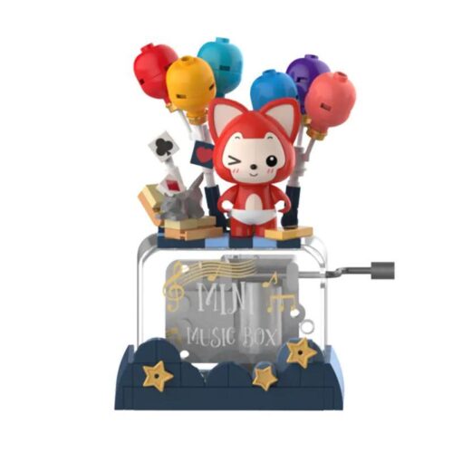 Bộ lắp ghép Hộp nhạc Ali the Fox với bóng bay và figure, JAKI JK6506, đồ chơi sáng tạo cho bé gái 8 tuổi