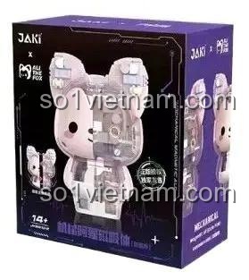 Hộp sản phẩm mô hình Gấu A-Li Cơ Khí JAKI JK6510-2, có hình ảnh sản phẩm và thông tin nhà sản xuất JAKI