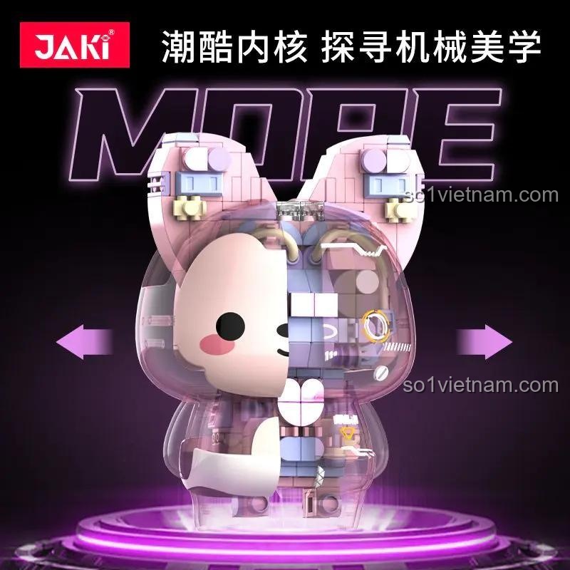 Mô hình Gấu A-Li Cơ Khí JAKI JK6510-2 với thiết kế cơ khí tinh tế, ánh sáng neon tím ấn tượng