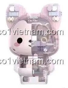 Mô hình Gấu A-Li Cơ Khí JAKI JK6510-2 màu tím, thiết kế nửa cơ khí nửa dễ thương, chi tiết máy móc lộ ra ngoài