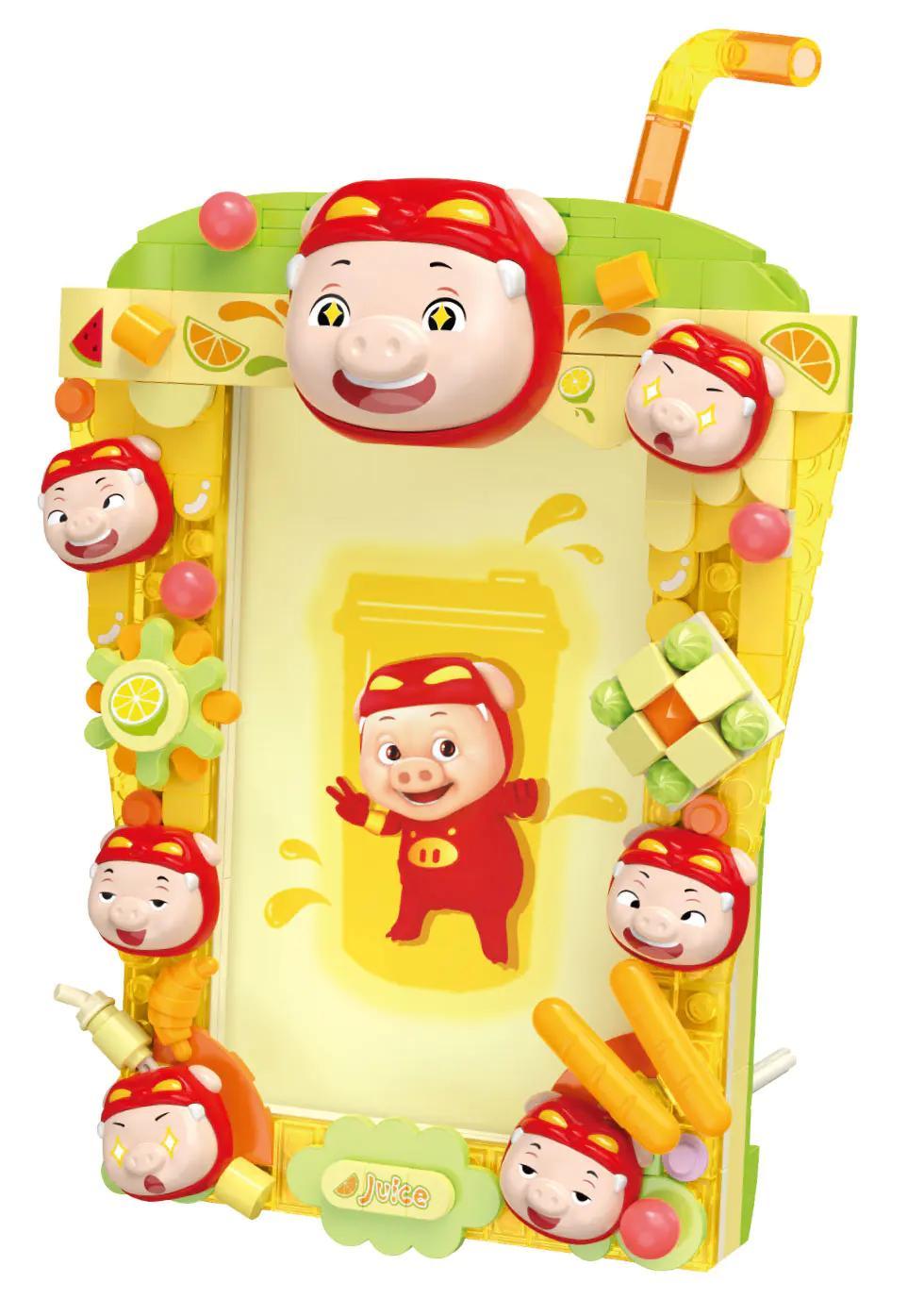 Mô hình chính diện của bộ lắp ghép Khung ảnh GG Bond JAKI JK6816 hình ly trà sữa trân châu, một món đồ chơi mô hình giá rẻ cho bé gái 8 tuổi.