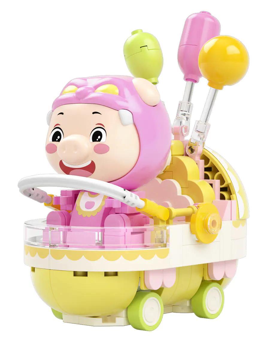 Xe đẩy GG Bond JAKI JK6836, đồ chơi lắp ghép hình xe đẩy đáng yêu cho bé gái 8 tuổi, màu hồng vàng xanh lá