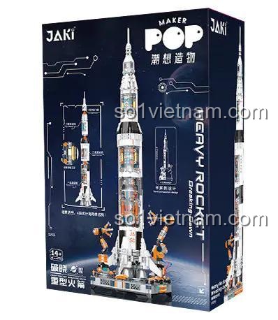 Hộp sản phẩm Mô hình Tên lửa Nặng Tầm Cao JAKI JK8509, đồ chơi lắp ghép cho bé 14 tuổi, Tên lửa Vũ trụ Nặng Tầm Cao