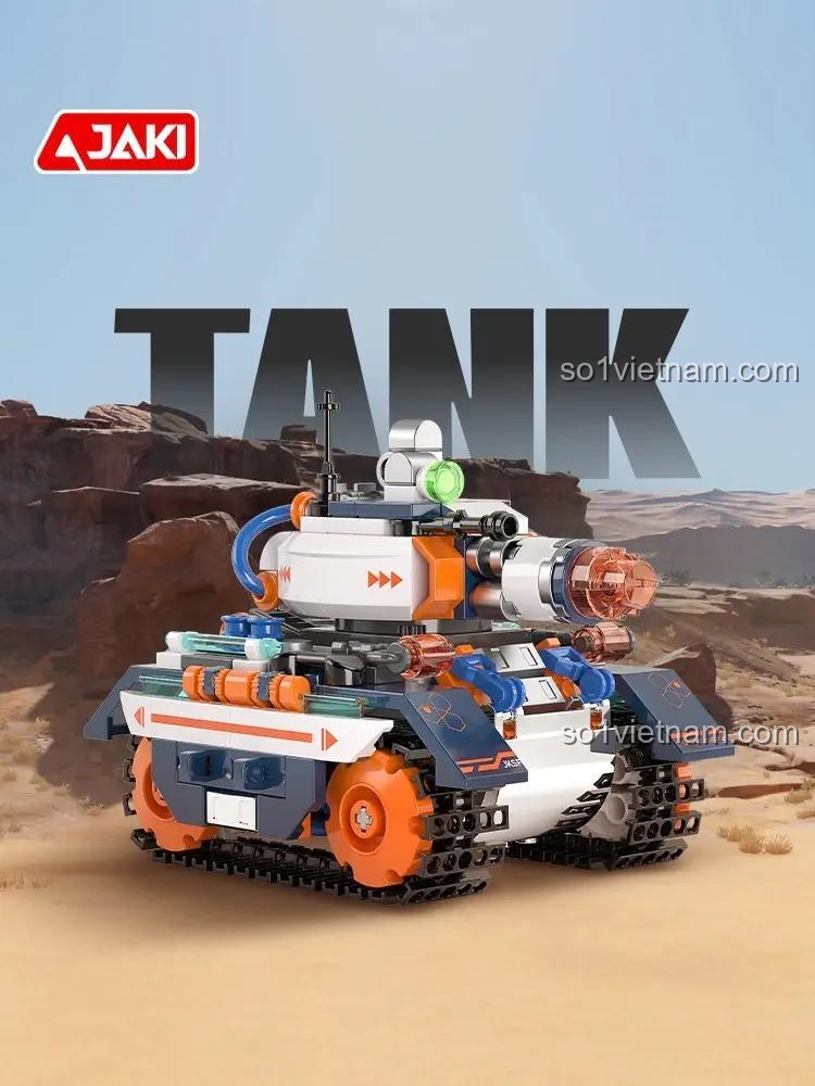 Mô hình JAKI JK8560 Siêu Xe Tăng Laser - Đồ chơi xe tăng laser cho bé trai 8 tuổi