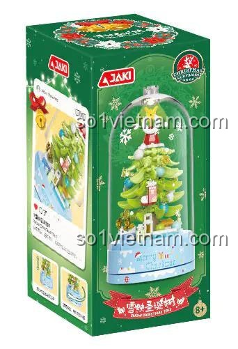 Hộp sản phẩm Cây Thông Noel "Tuyết Rơi" "Ngàn Sao" Có Nhạc JAKI LK001, bộ đồ chơi Giáng Sinh cho bé 8 tuổi, quà tặng ý nghĩa