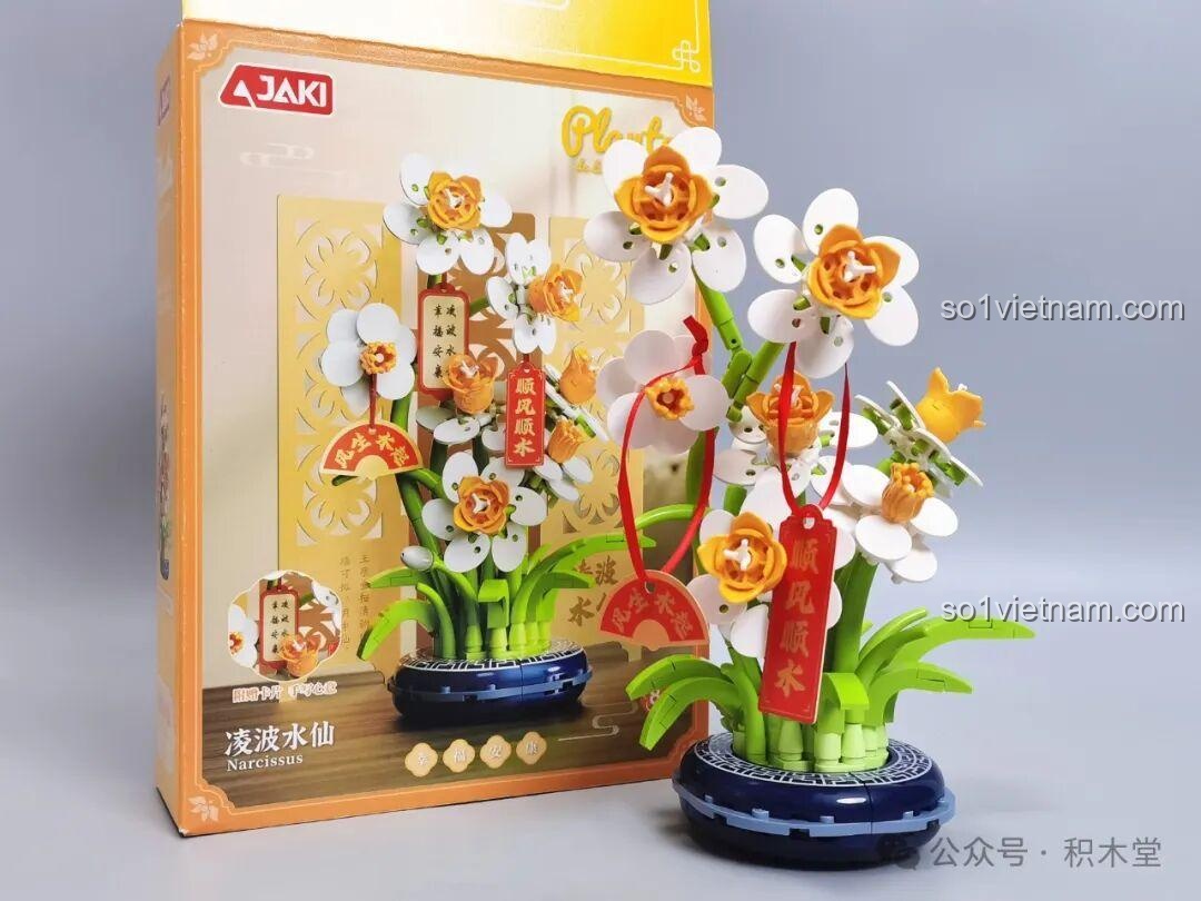 Họa tiết trên chậu hoa Thủy Tiên JAKI