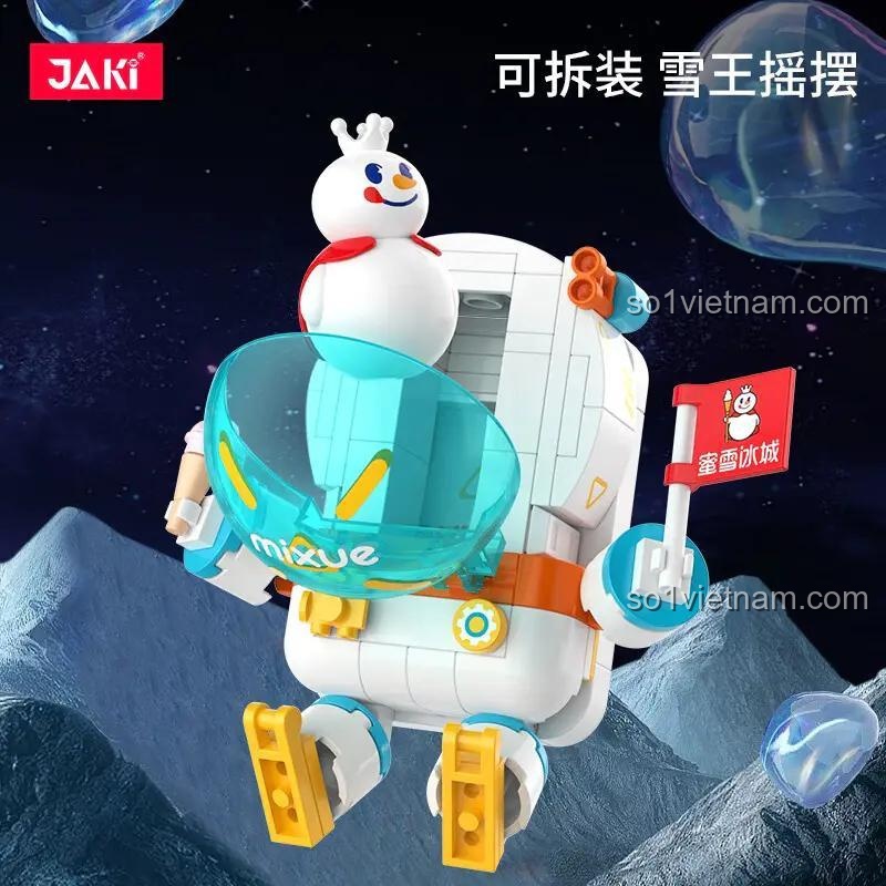 bộ xếp hình Vua Tuyết Phi Hành Gia JAKI XWZB-23017, đồ chơi lắp ghép Robot Phi Hành Gia Vua Tuyết, Vua Tuyết lắc lư vui nhộn, đồ chơi sáng tạo cho bé 6 tuổi